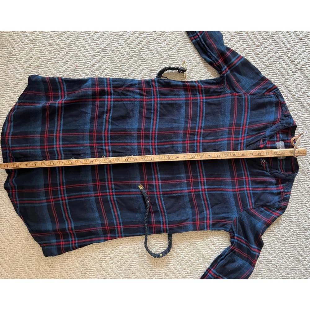 Michael Stars Plaid Shirt Dress with Woven Studded Belt - S - Picture 10 of 10